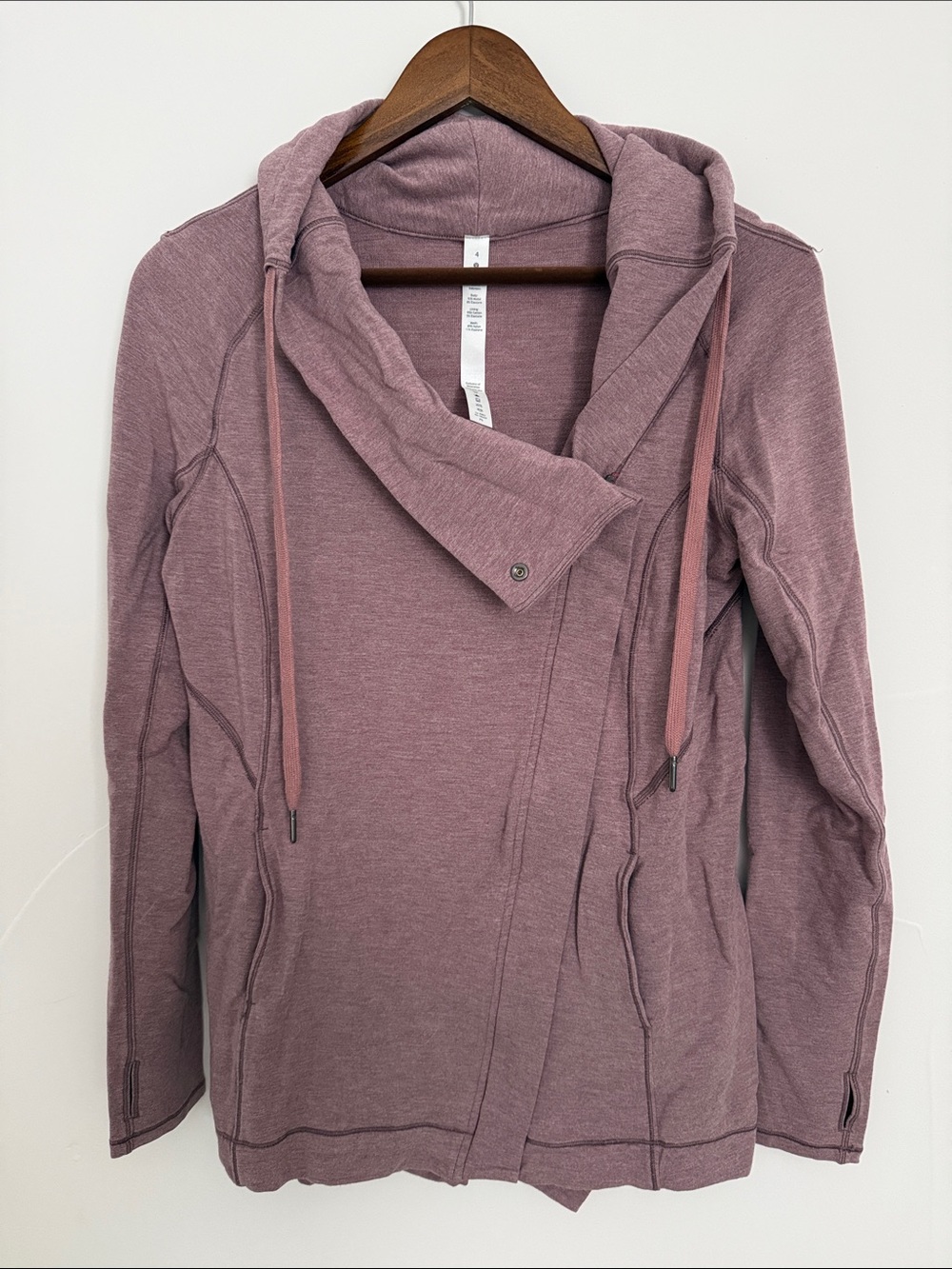lululemon athletica Dusty Mauve Hooded Asymmetrical Zip Jacket